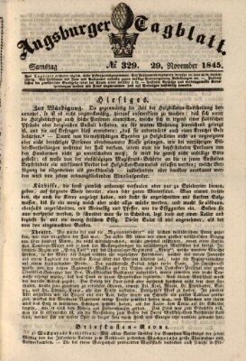 Augsburger Tagblatt Samstag 29. November 1845