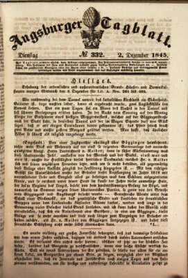 Augsburger Tagblatt Dienstag 2. Dezember 1845