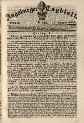 Augsburger Tagblatt Mittwoch 10. Dezember 1845