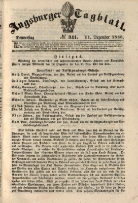 Augsburger Tagblatt Donnerstag 11. Dezember 1845