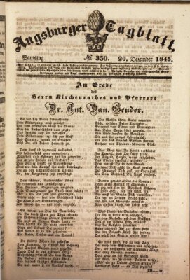 Augsburger Tagblatt Samstag 20. Dezember 1845