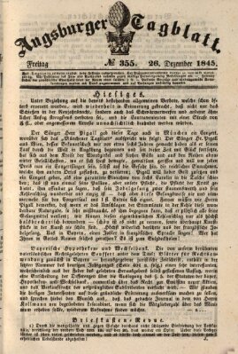 Augsburger Tagblatt Freitag 26. Dezember 1845