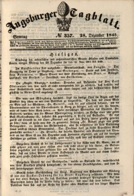 Augsburger Tagblatt Sonntag 28. Dezember 1845