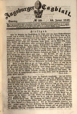 Augsburger Tagblatt Samstag 10. Januar 1846