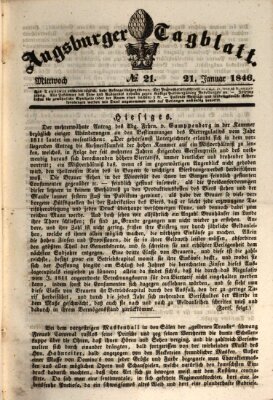 Augsburger Tagblatt Mittwoch 21. Januar 1846