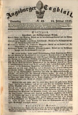 Augsburger Tagblatt Donnerstag 12. Februar 1846