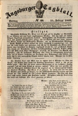 Augsburger Tagblatt Sonntag 15. Februar 1846