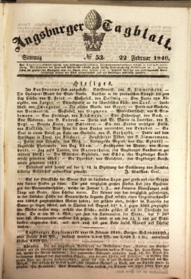 Augsburger Tagblatt Sonntag 22. Februar 1846