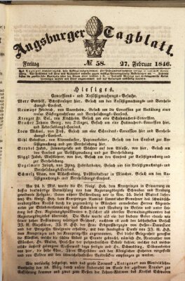 Augsburger Tagblatt Freitag 27. Februar 1846