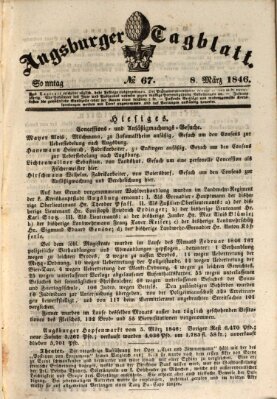 Augsburger Tagblatt Sonntag 8. März 1846