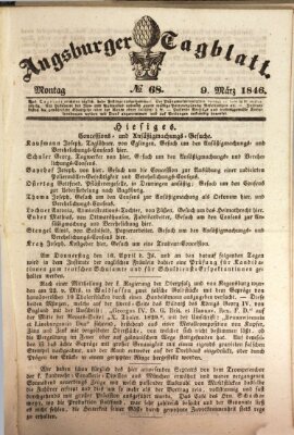 Augsburger Tagblatt Montag 9. März 1846