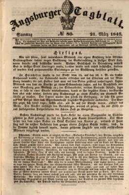 Augsburger Tagblatt Samstag 21. März 1846