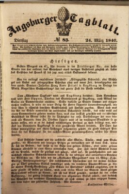 Augsburger Tagblatt Dienstag 24. März 1846