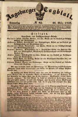 Augsburger Tagblatt Donnerstag 26. März 1846