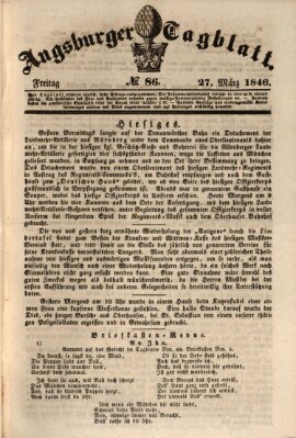 Augsburger Tagblatt Freitag 27. März 1846