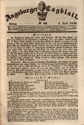 Augsburger Tagblatt Freitag 3. April 1846