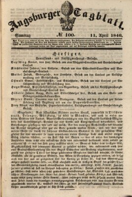 Augsburger Tagblatt Samstag 11. April 1846