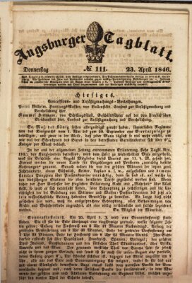 Augsburger Tagblatt Donnerstag 23. April 1846