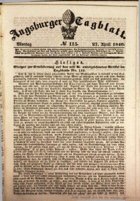 Augsburger Tagblatt Montag 27. April 1846