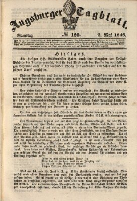 Augsburger Tagblatt Samstag 2. Mai 1846