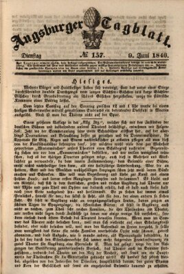 Augsburger Tagblatt Dienstag 9. Juni 1846