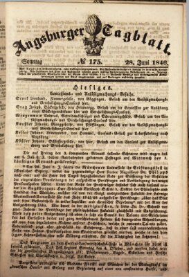 Augsburger Tagblatt Sonntag 28. Juni 1846