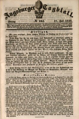 Augsburger Tagblatt Freitag 17. Juli 1846