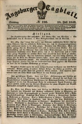 Augsburger Tagblatt Sonntag 19. Juli 1846