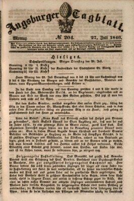 Augsburger Tagblatt Montag 27. Juli 1846