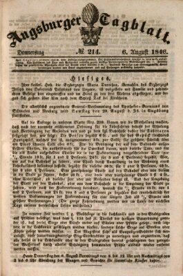 Augsburger Tagblatt Donnerstag 6. August 1846