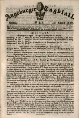 Augsburger Tagblatt Montag 10. August 1846