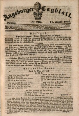 Augsburger Tagblatt Dienstag 11. August 1846