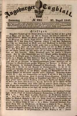 Augsburger Tagblatt Donnerstag 27. August 1846