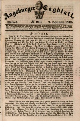 Augsburger Tagblatt Mittwoch 2. September 1846