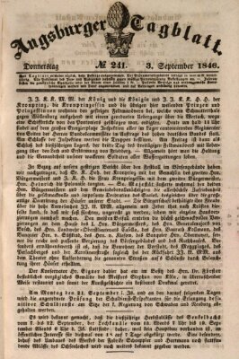 Augsburger Tagblatt Donnerstag 3. September 1846