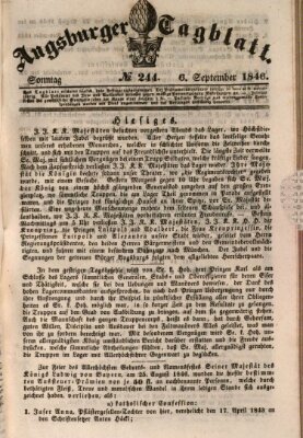 Augsburger Tagblatt Sonntag 6. September 1846