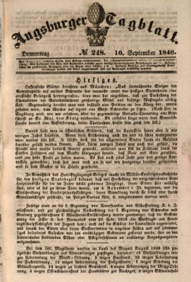 Augsburger Tagblatt Donnerstag 10. September 1846