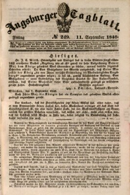 Augsburger Tagblatt Freitag 11. September 1846