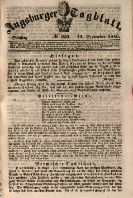 Augsburger Tagblatt Samstag 12. September 1846