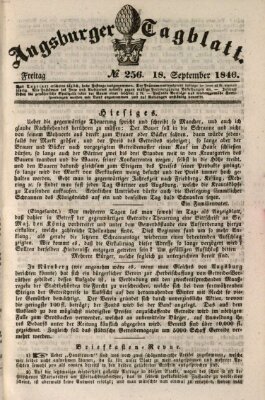 Augsburger Tagblatt Freitag 18. September 1846