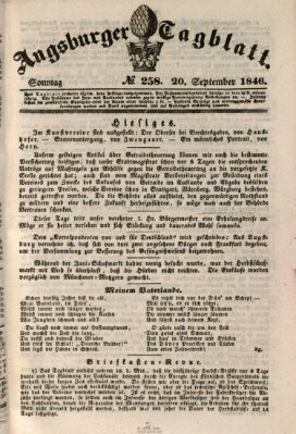 Augsburger Tagblatt Sonntag 20. September 1846