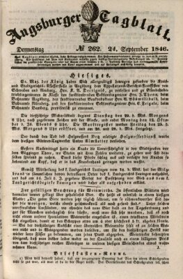 Augsburger Tagblatt Donnerstag 24. September 1846