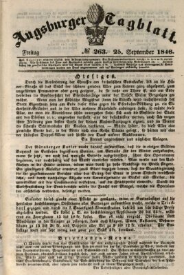 Augsburger Tagblatt Freitag 25. September 1846