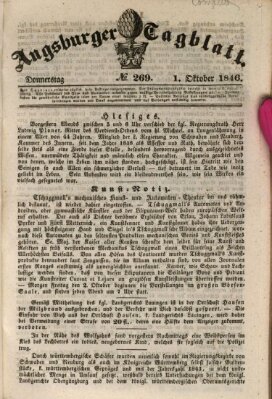 Augsburger Tagblatt Donnerstag 1. Oktober 1846