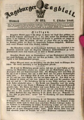 Augsburger Tagblatt Mittwoch 7. Oktober 1846