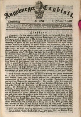 Augsburger Tagblatt Donnerstag 8. Oktober 1846