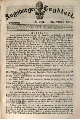 Augsburger Tagblatt Donnerstag 15. Oktober 1846