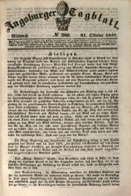 Augsburger Tagblatt Mittwoch 21. Oktober 1846