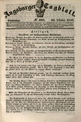 Augsburger Tagblatt Donnerstag 22. Oktober 1846