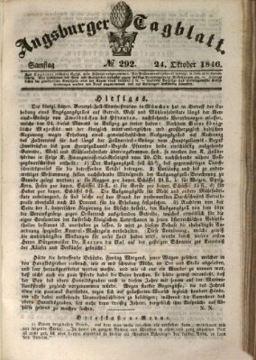 Augsburger Tagblatt Samstag 24. Oktober 1846